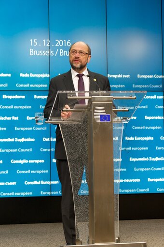 Fotagrafa 4: Press Conference of Martin SCHULZ - EP President at the European Council