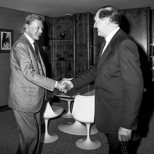 Lord Henry PLUMB - EP President receives a guest at the European Parliament