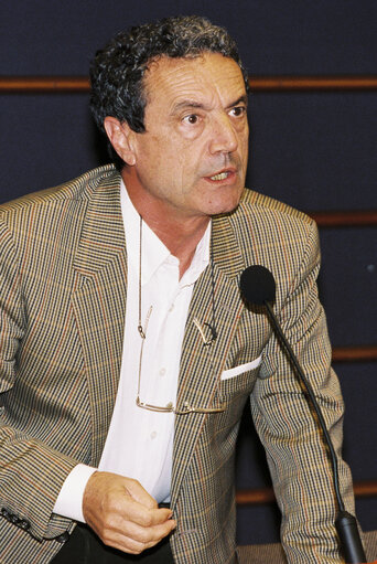 MEP Andre SAINJON during the plenary session at the European Parliament in Brussels.