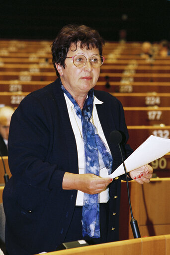 Foto 1: MEP Hilde HAWLICEK during the plenary session at the European Parliament in Brussels.