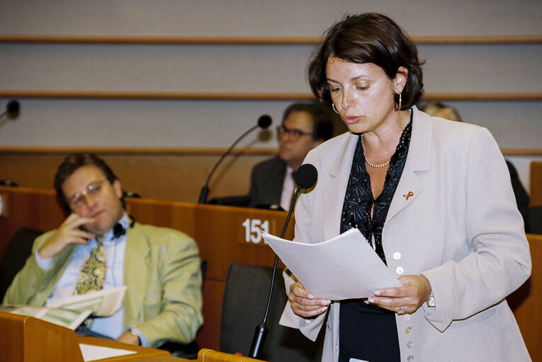 Foto 1: MEP Aline PAILLER during the plenary session at the European Parliament in Brussels.