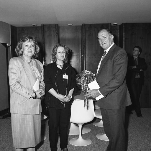 Fotografia 1: The Lord PLUMB meets  MEP Anne-Marie LIZIN at the European Parliament in Strasbourg