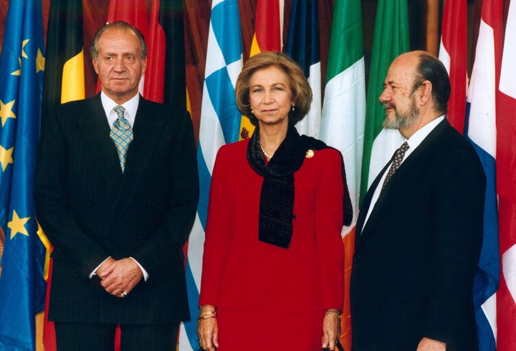 Foto 1: Visit of the King and Queen of Spain to the EP in Strasbourg.