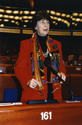 Zdjęcie 1: Marialiese FLEMMING in plenary session in Strasbourg.