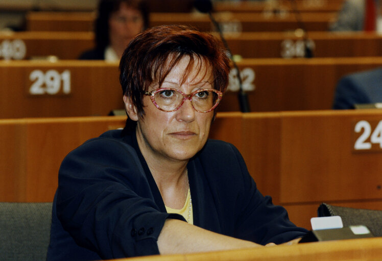 Fotografie 1: Mireille C. ELMALAN in plenary session in Brussels.