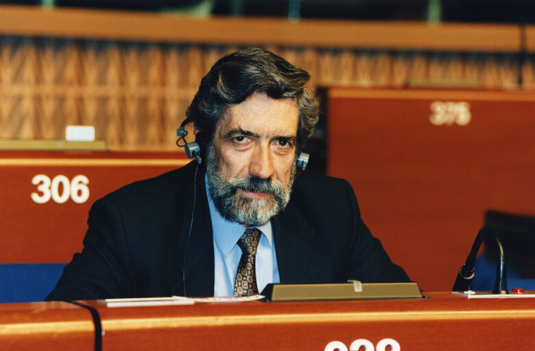 Foto 1: Sergio RIBEIRO in Plenary Session in Strasbourg.