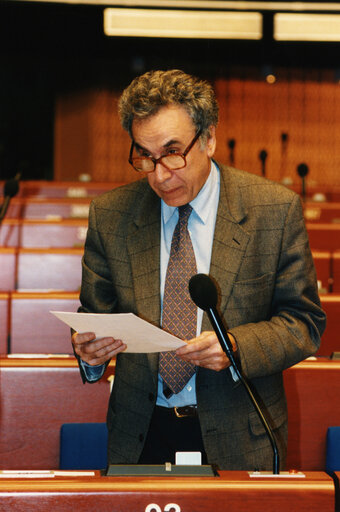 Fotó 1: Biagio DE GIOVANNI in plenary session in Strasbourg.