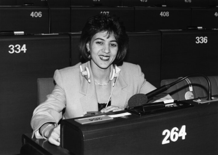 MEP Nora MEBRAK-ZAIDI attends a plenary session in December 1991