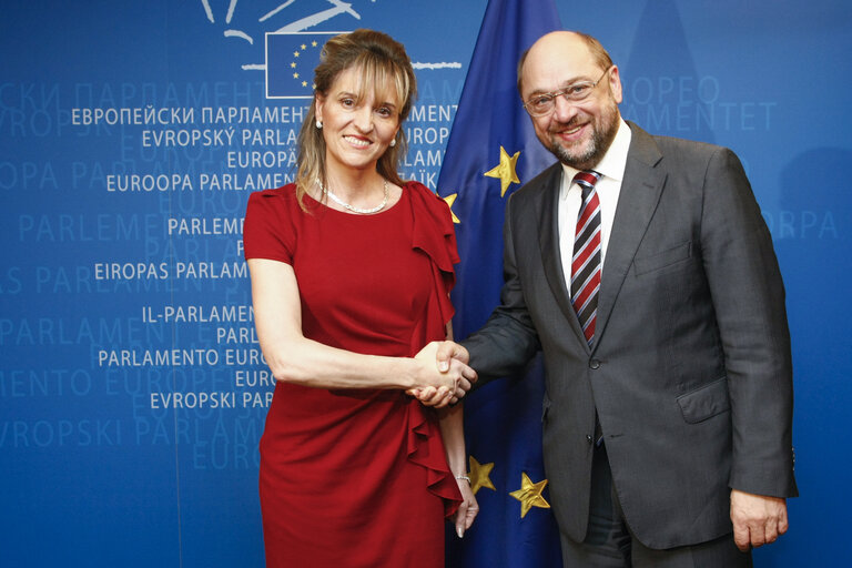 Martin SCHULZ EP President meets MEP Martina ANDERSON