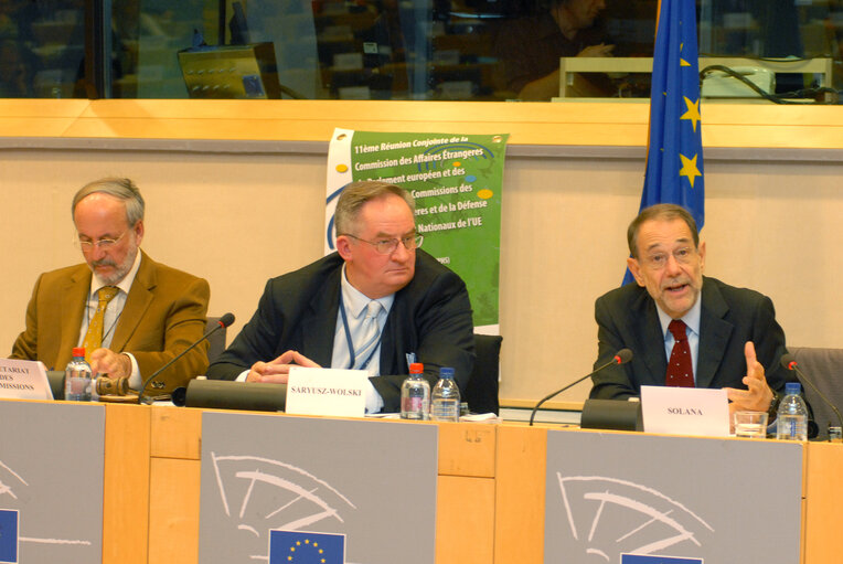 Photo 7 : AFET Committee meeting in Brussels - 11th Joint Meeting with the Chairs of Foreign Affairs and Defence Committees of National Parliaments - Discussion with Javier SOLANA, High Representative for the CFSP