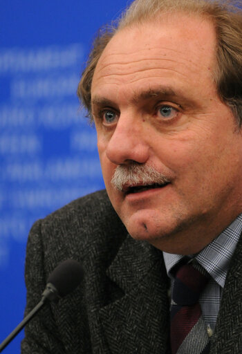 MEP Roberto MUSACCHIO attends a news conference in Strasbourg