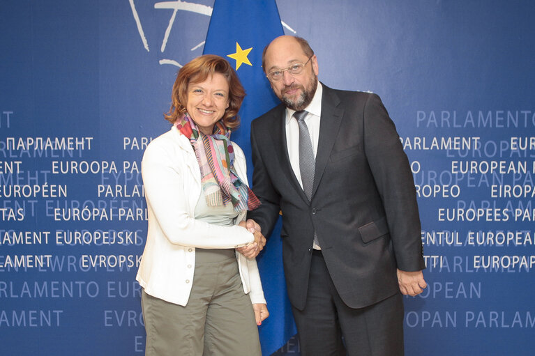 Fotografie 1: Martin SCHULZ EP President meets with MEP Monica FRASSONI