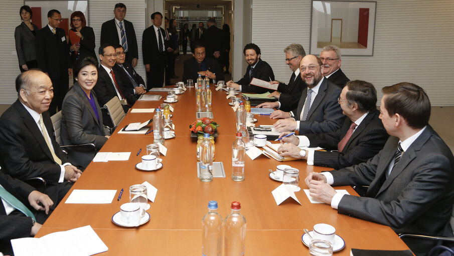 Martin SCHULZ - EP President meets with Yingluck SHINAWATRA - Prime Minister of Thailand