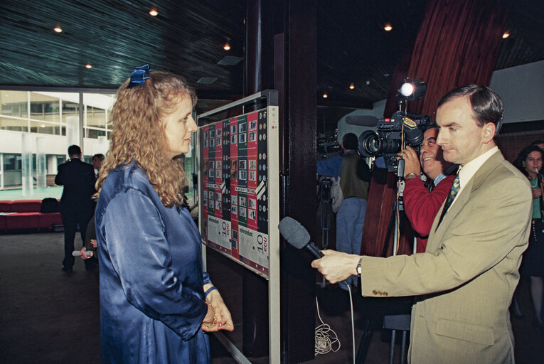 MEP Carole TONGUE meets journalist at the European Parliament in Strasbourg