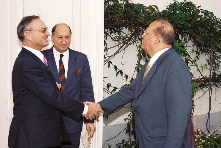 Jean Luc Dehaene meeting Klaus HANSCH EP president in his first minister's residence