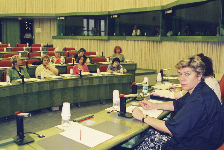 Φωτογραφία 1: The MEP Lissy GRONER durig a meeting in Strasbourg November in 1994.