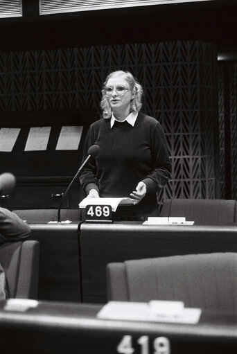 Photo 10 : The MEP Sile DE VALERA during a session in Strasbourg in January 1980.