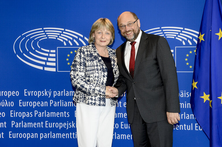 Nuotrauka 1: Martin SCHULZ - EP President meets with Sylvia KAUFMANN