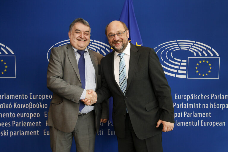 Fotografia 1: Martin SCHULZ - EP President meets with Herbert REUL