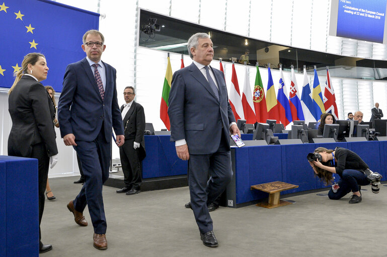 Foto 4: Plenary session- Opening of the debate on the Conclusions of the European Council meeting of 22 and 23 March 2018