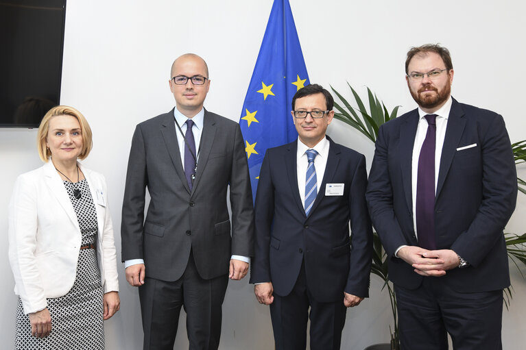 Zdjęcie 2: Andi-Lucian CRISTEA, Chair of the Delegation to the EU-Moldova Parliamentary Association Committee, meets with Octavian ARMASU, Moldovan Finance Minister and with Sergiu CIOCLEA, National Bank Governor of Moldova