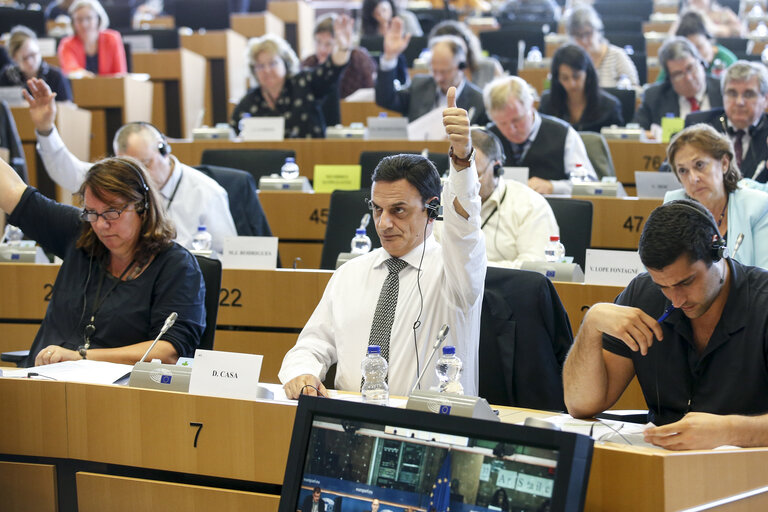 Fotogrāfija 10: EMPL committee meeting. Vote on Work-life balance for parents and carers. statement by David CASA, rapporteur