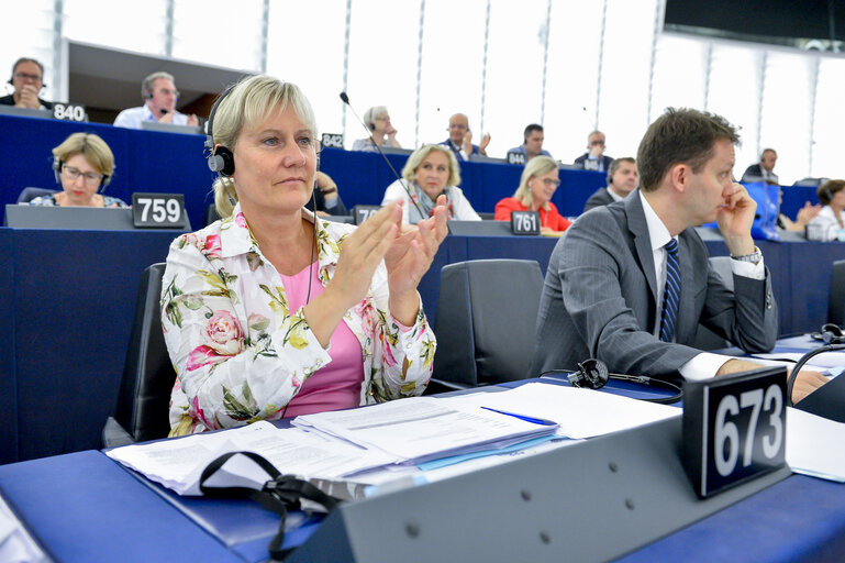 Nadine MORANO in the EP in Strasbourg