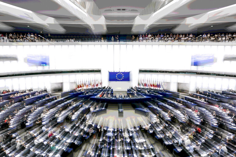 Photo 6 : Stockshots of the hemicycle of the EP in Strasbourg