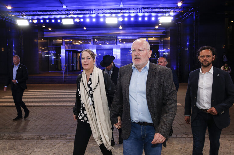 Photo 4: European Elections 2019 - Election night: arrival of Frans TIMMERMANS, PES lead candidate for the Presidency of the EC