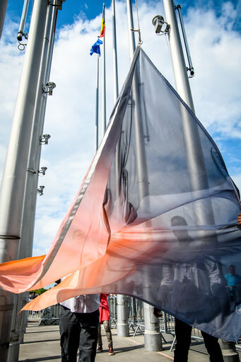 Open Day 2019 in Strasbourg- One Sky Flag - Artwork by Yvonne Lee Schultz