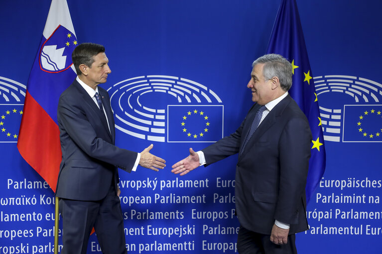 Antonio TAJANI, EP President meets with Borut PAHOR, President of Slovenia- Official welcome