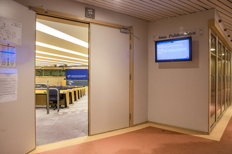 Press room Politkovskaya in the EP in Brussels