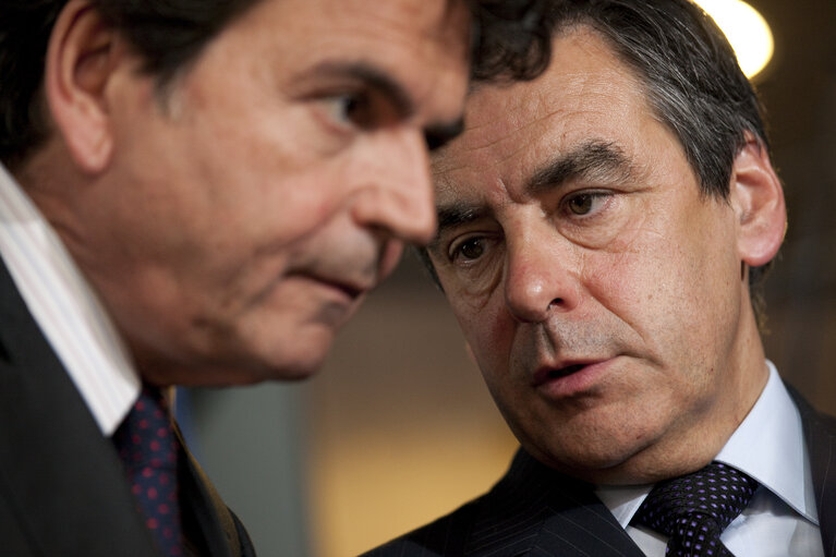 French Prime Minister François FILLON visits the EP in Strasbourg