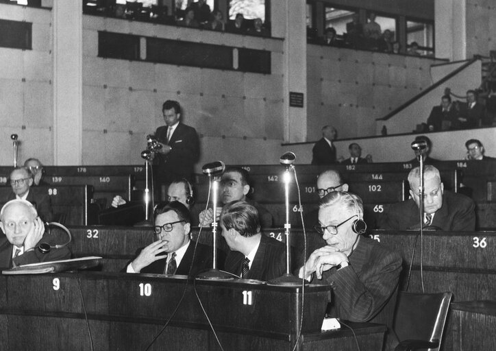 Paul FINET during the Constitutive session of the new European Parliamentary Assembly on the 19th of March 1958