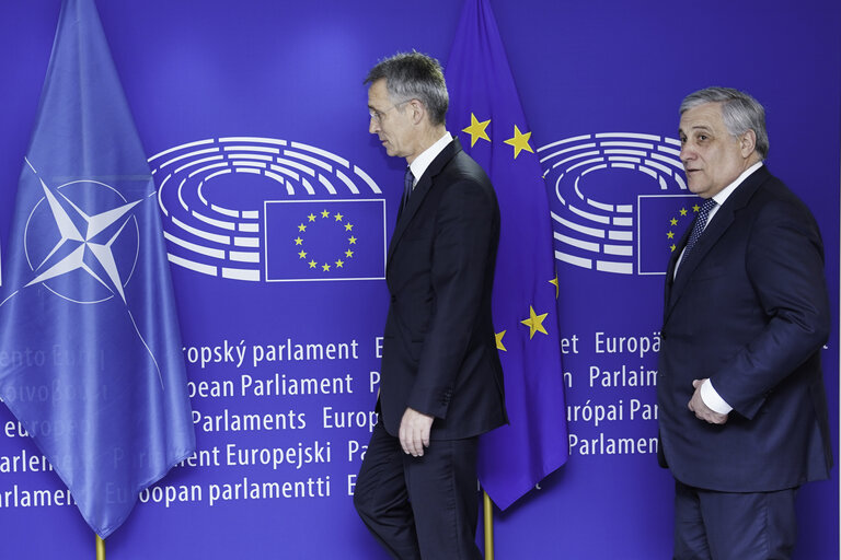 Photo 9 : Antonio TAJANI - EP President meets with Jens STOLTENBERG - NATO Secretary General