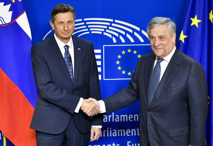 Antonio TAJANI, EP President meets with Borut PAHOR, President of Slovenia- Official welcome