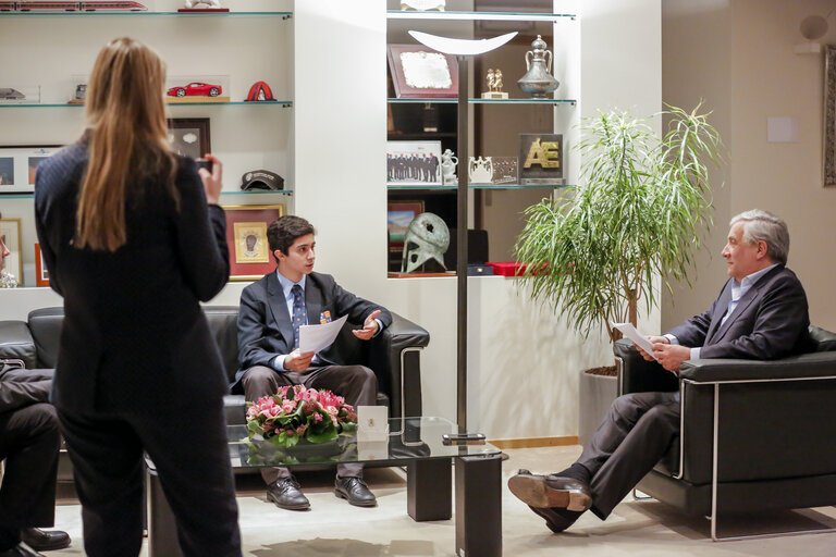 Antonio TAJANI - EP President meets with students from Cambridge