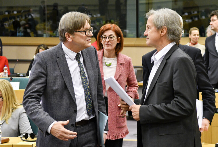 AFCO committee meeting - BREXIT : exchange of views on the state of play of the negotiations with Guy Verhofstadt, Parliament's coordinator for the negotiations on the UK withdrawal from the EU, and with Danuta Huebner, member of the Parliament's Brexit Steering Group