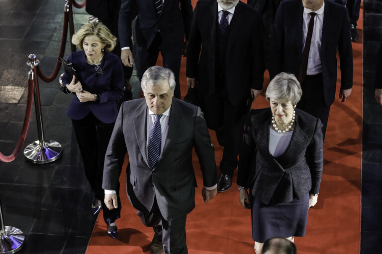 Antonio TAJANI, EP President meets with Theresa MAY, Prime Minister of United Kingdom on the negotiations on the British departure from the European Union