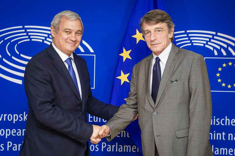 Foto 1: David SASSOLI, EP President meets with Vice-president Pedro SILVA PEREIRA