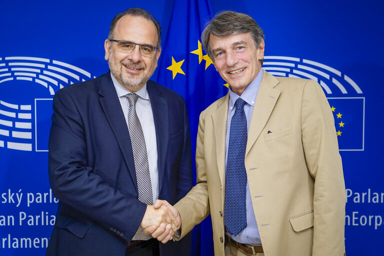 Снимка 7: David SASSOLI, EP President meets with Luca JAHIER, EESC President