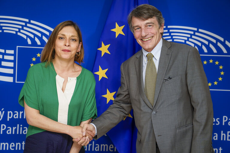 Billede 1: David SASSOLI, EP President meets with Vice-president Lívia JAROKA