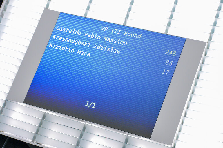 Election of the Vice-Presidents of the Parliament - 3rd ballot - Results display screen