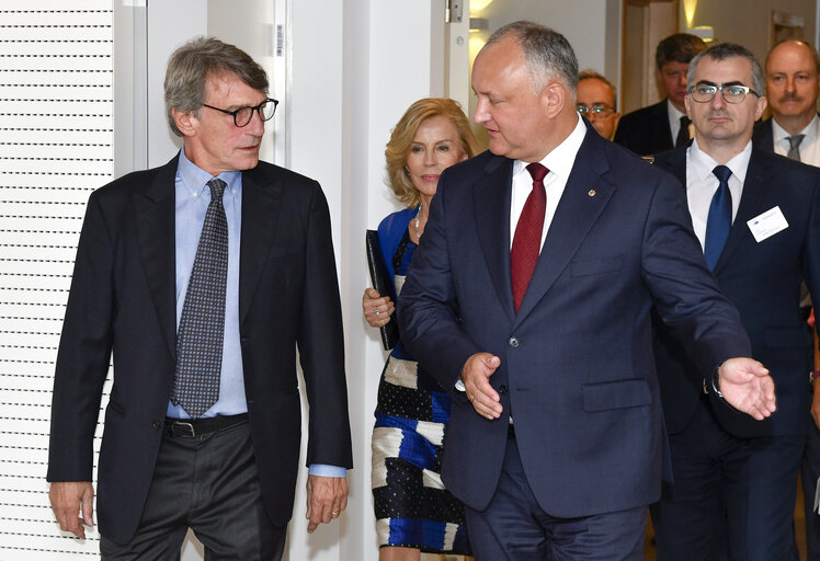 David SASSOLI - EP President meets with Igor DODON - President of Moldova