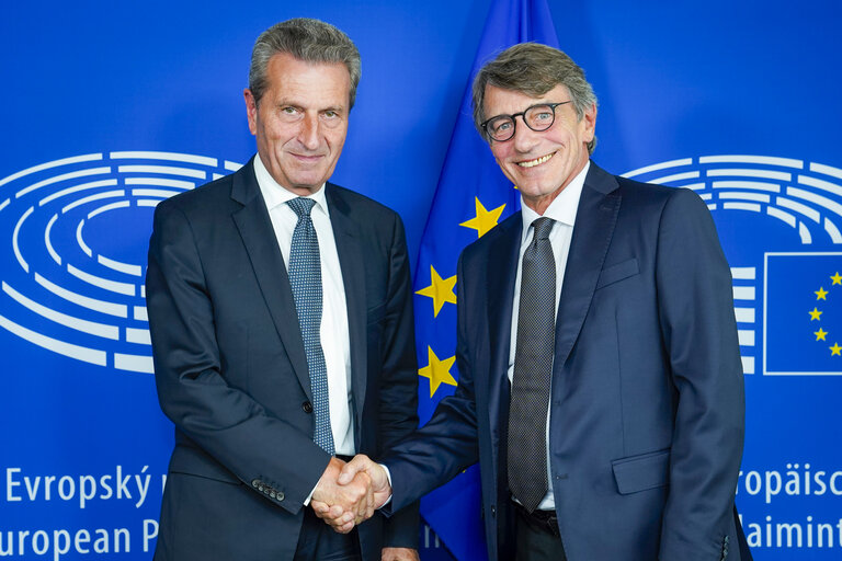 Billede 3: David SASSOLI, EP President meets with Gunther OETTINGER