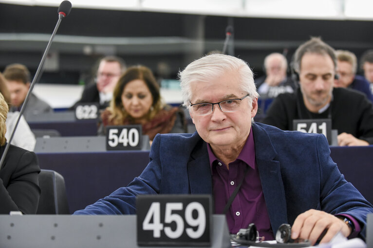 Wlodzimierz CIMOSZEWICZ in the EP in Strasbourg