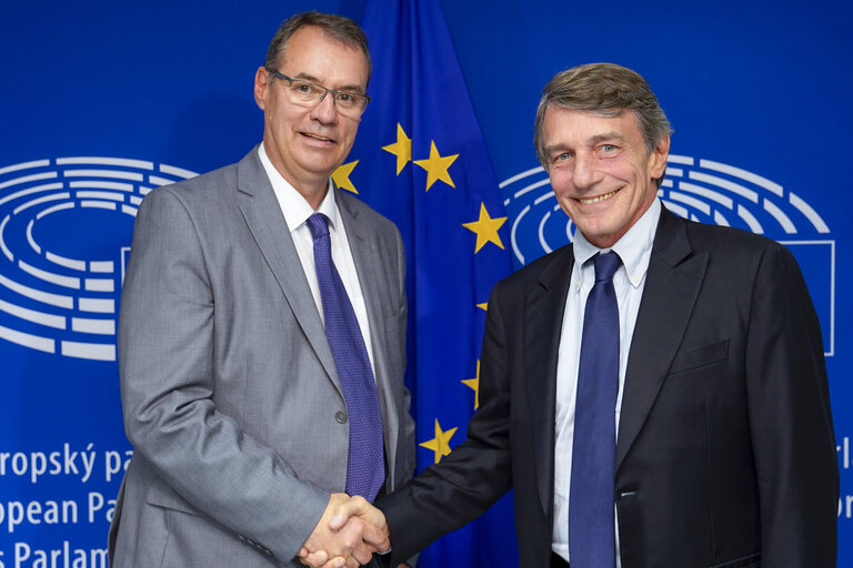 Nuotrauka 5: David SASSOLI - EP President meets with Ville ITALA - Director General of OLAF