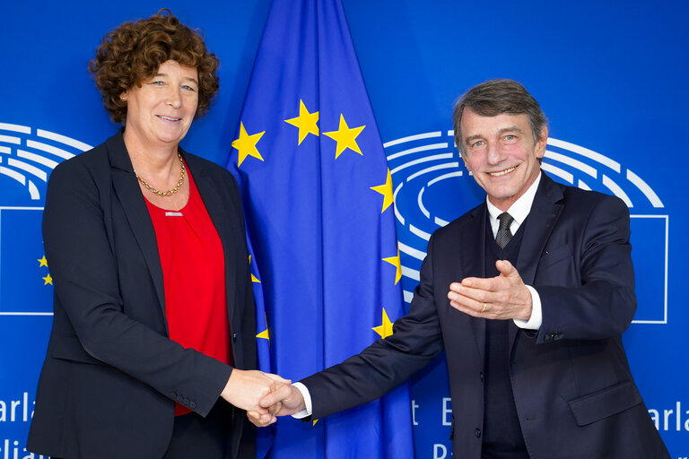 Valokuva 1: David SASSOLI, EP President meets with Petra De SUTTER, MEP