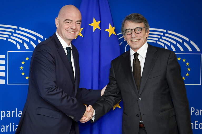 David SASSOLI, EP President meets with Gianni INFANTINO, FIFA President