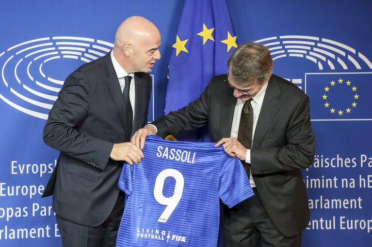 David SASSOLI, EP President meets with Gianni INFANTINO, FIFA President